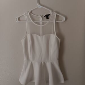 Forever 21 White Peplum Blouse